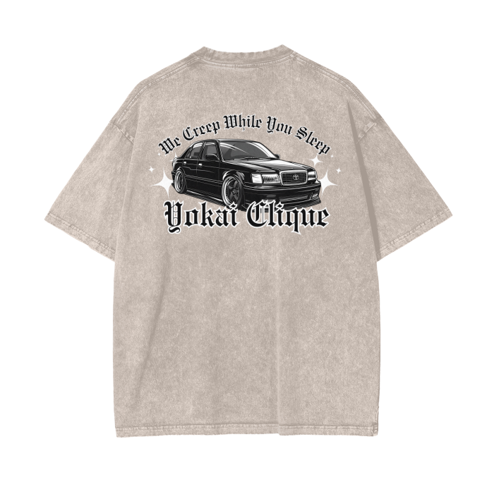 snow washed,T-shirt,Oversized